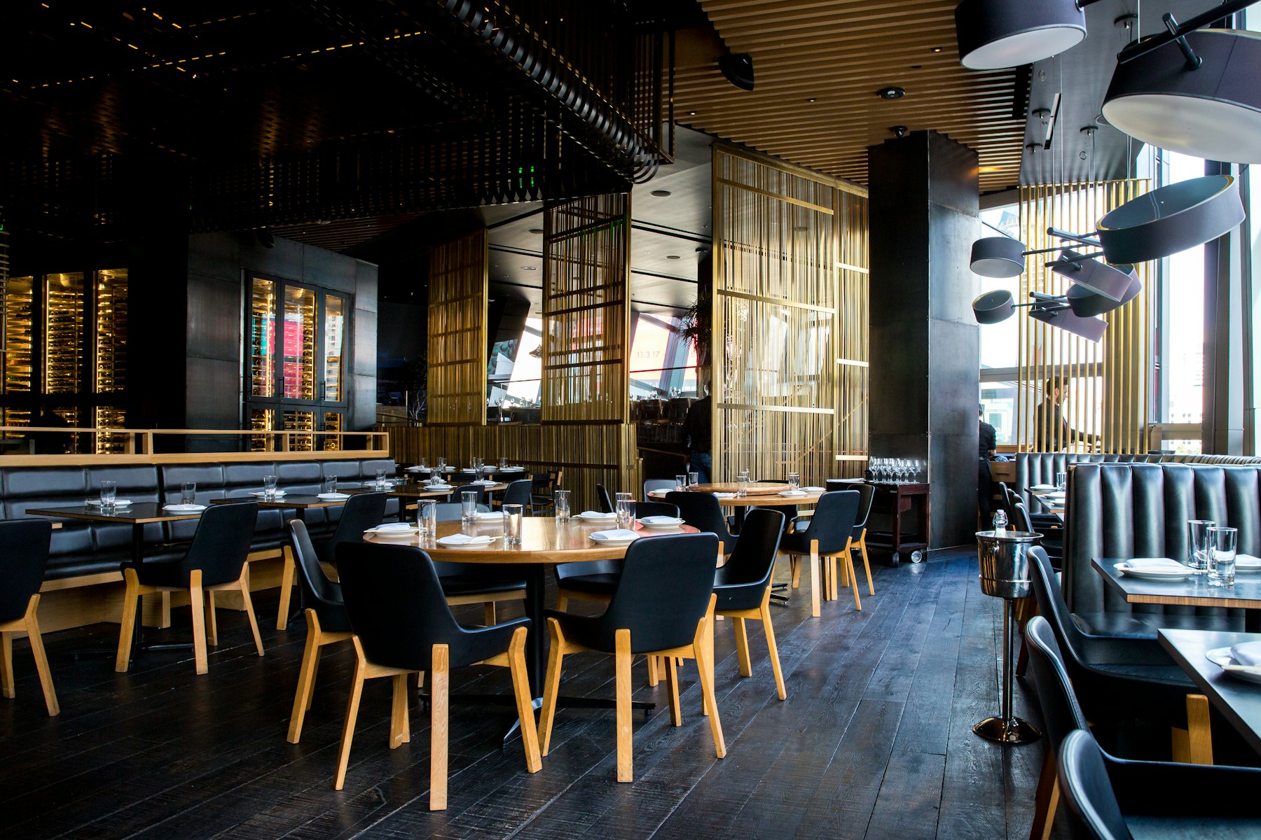 A softly lit restaurant, ready for an evening together